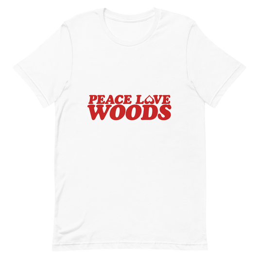 PEACE LOVE WOODS - white t
