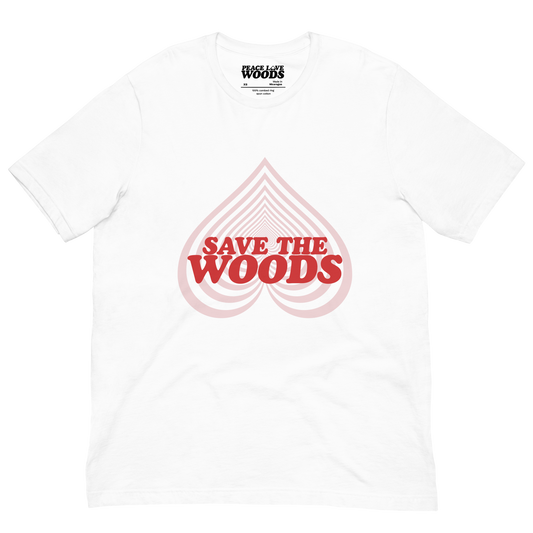 SAVE THE WOODS - white t